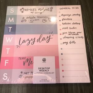 U Brands NWT Desktop Weekly Notepad & Checklist 10x10